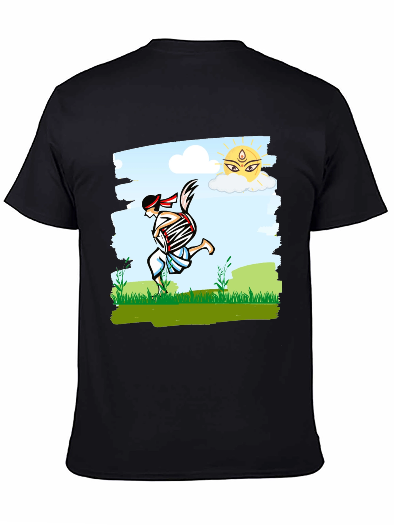 Bengali Drummer T-Shirt - Festive Indian Art Design