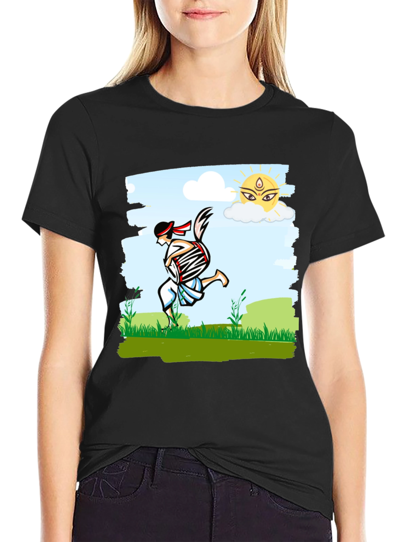 Bengali Drummer T-Shirt - Festive Indian Art Design