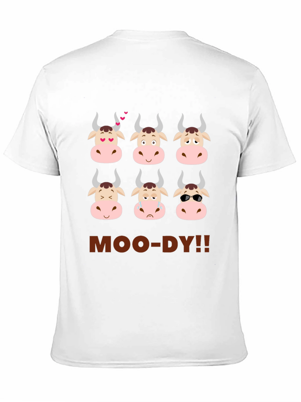 Funny Moo-dy Cow Emotion T-Shirt