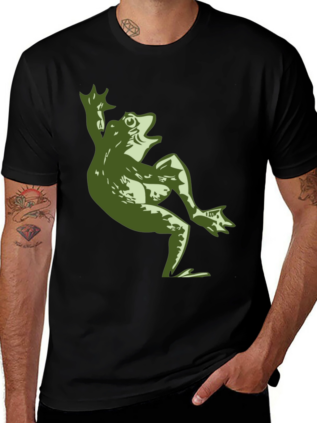 Cool Frog Graphic Black T-Shirt