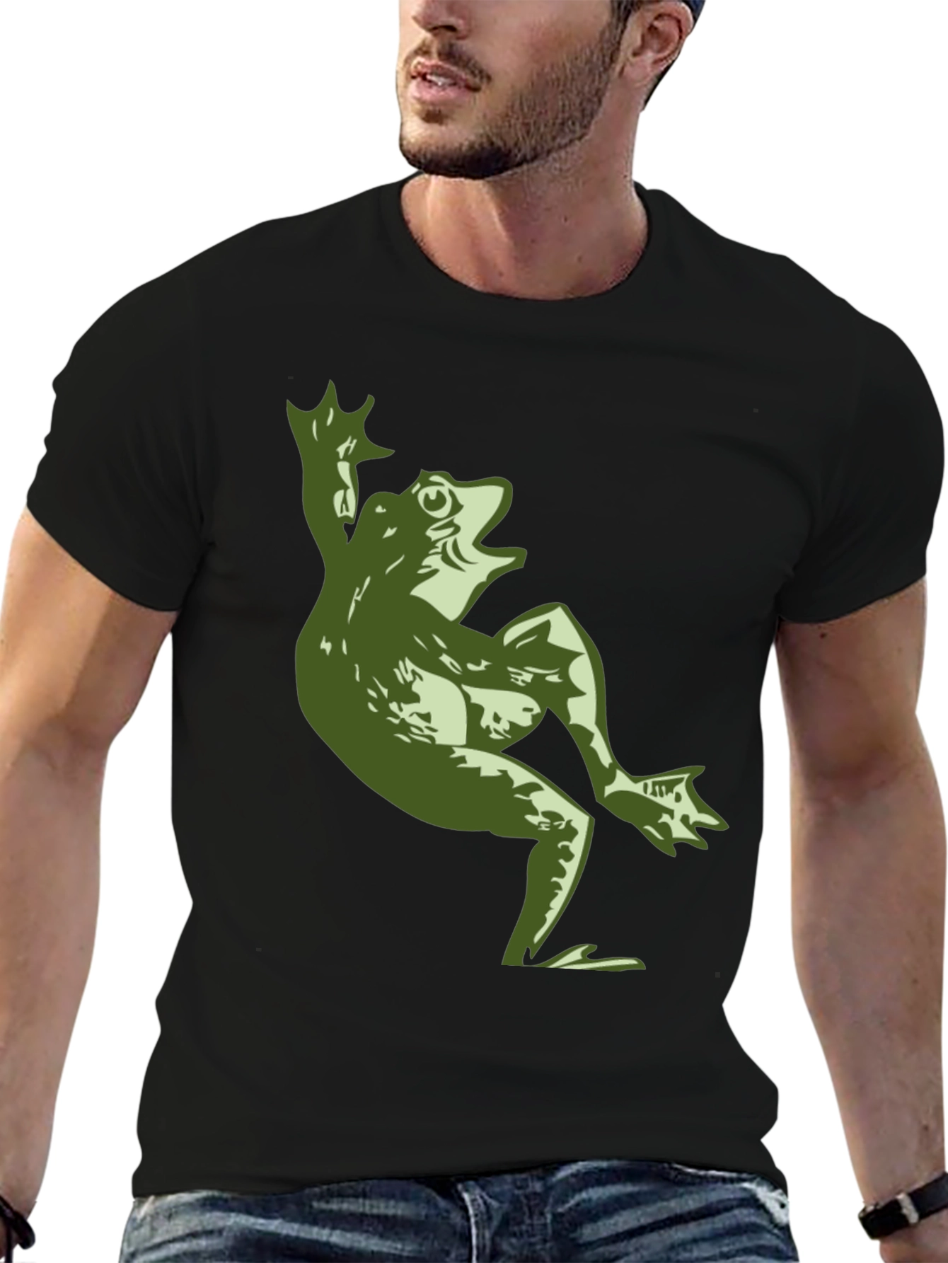Cool Frog Graphic Black T-Shirt