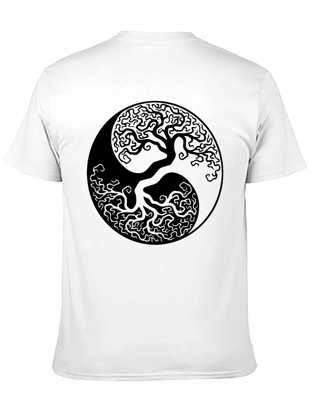 Yin Yang Tree of Life Graphic Black T-Shirt