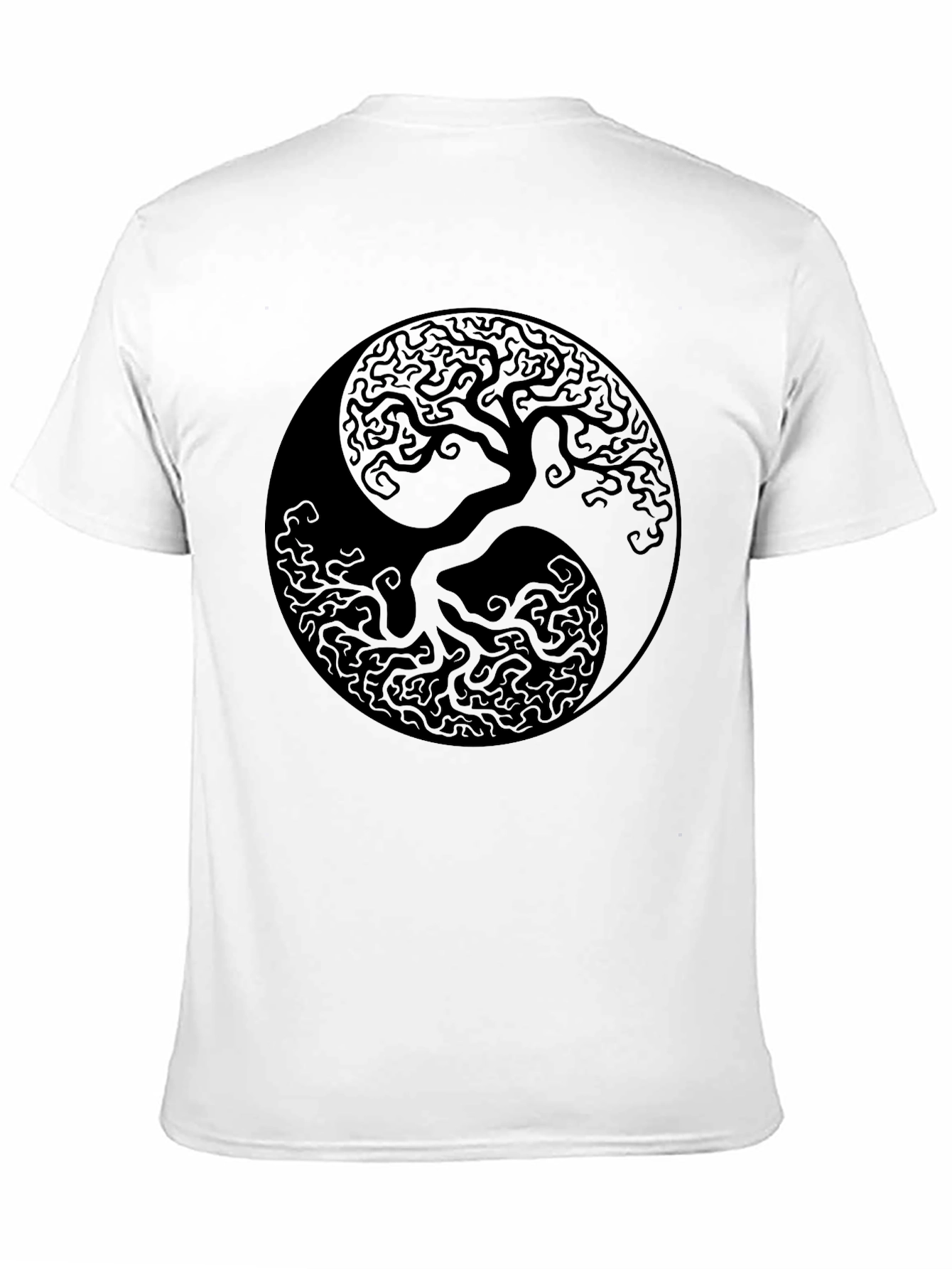 Yin Yang Tree of Life Graphic Black T-Shirt