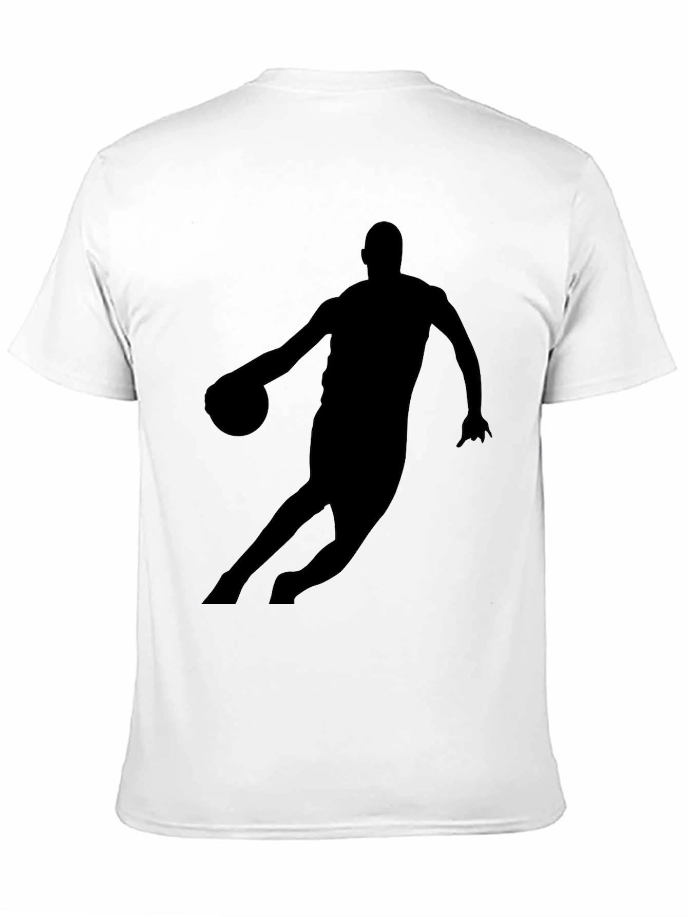 Basketball Player Silhouette Black Graphic T-Shirt