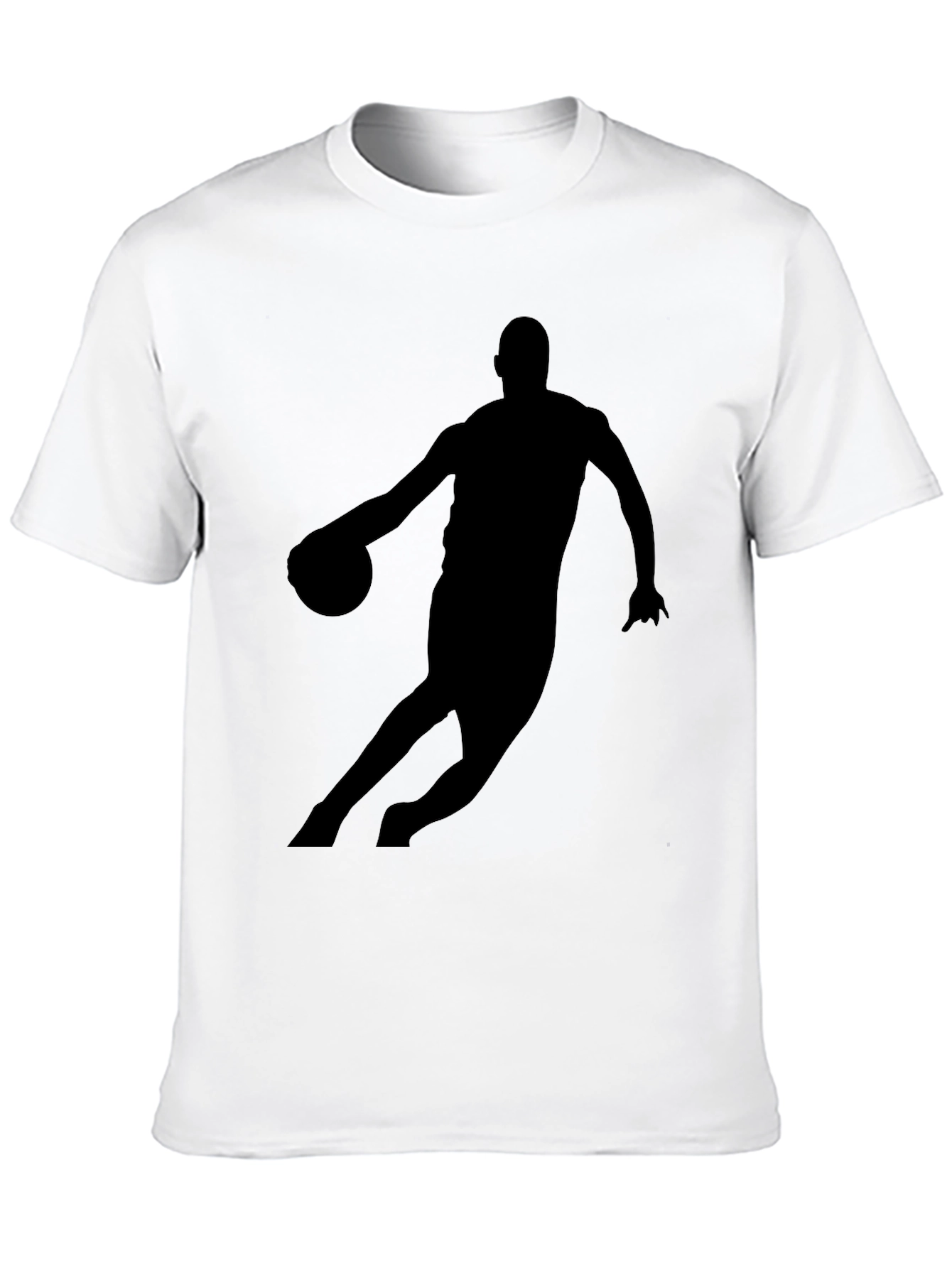 Basketball Player Silhouette Black Graphic T-Shirt