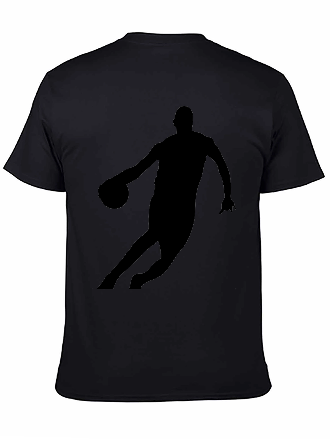 Basketball Player Silhouette Black Graphic T-Shirt