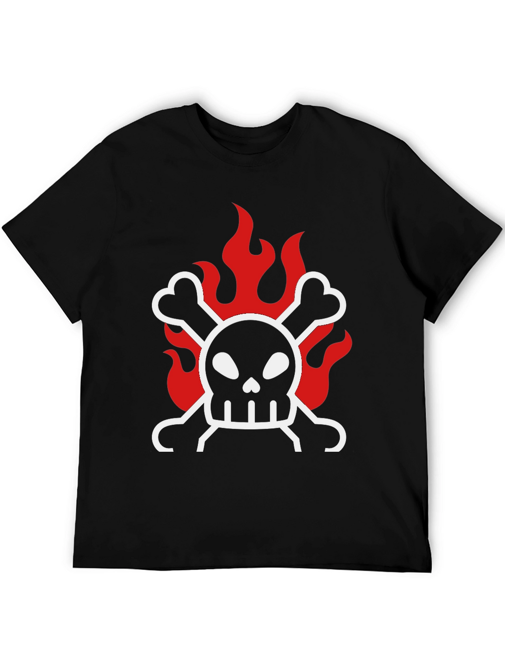 Skull & Crossbones on Fire Graphic T-Shirt