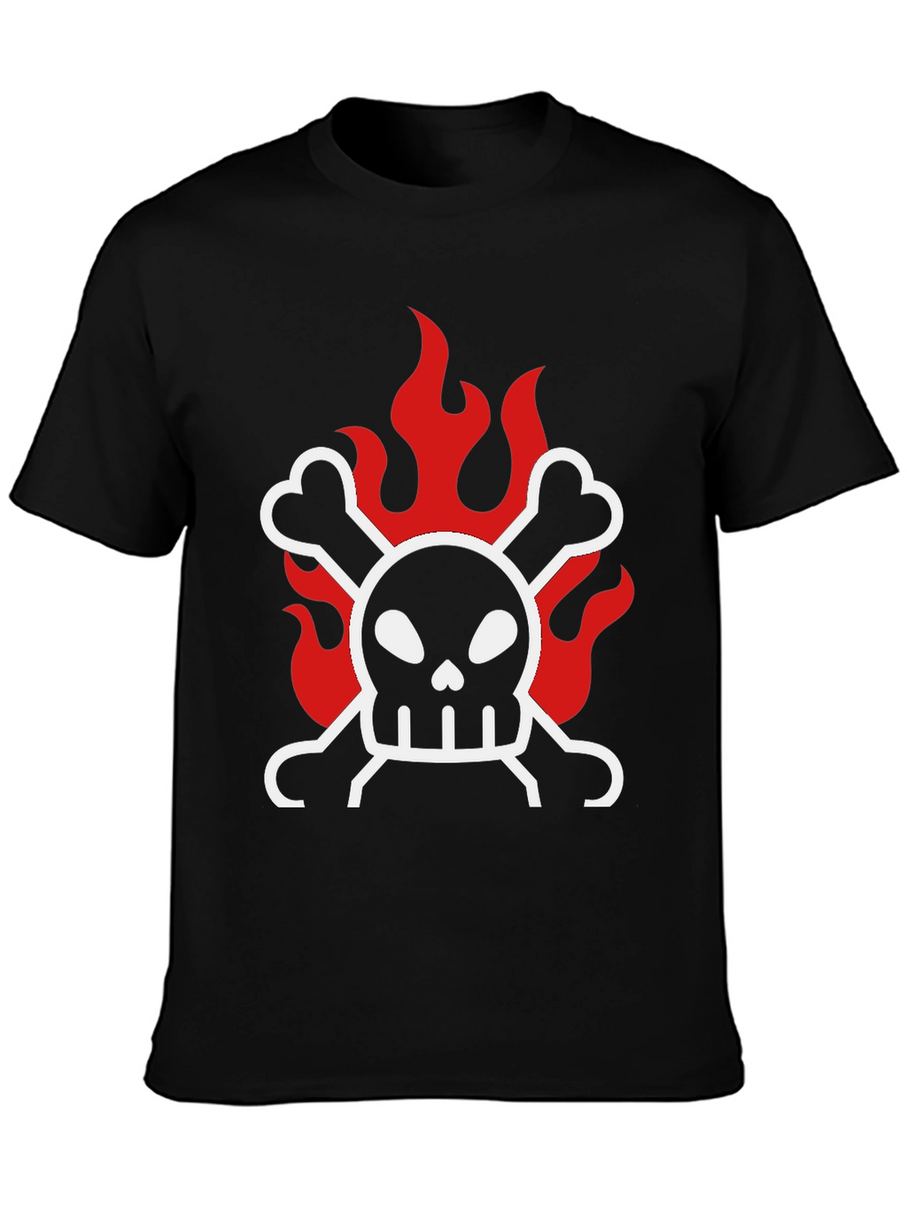 Skull & Crossbones on Fire Graphic T-Shirt