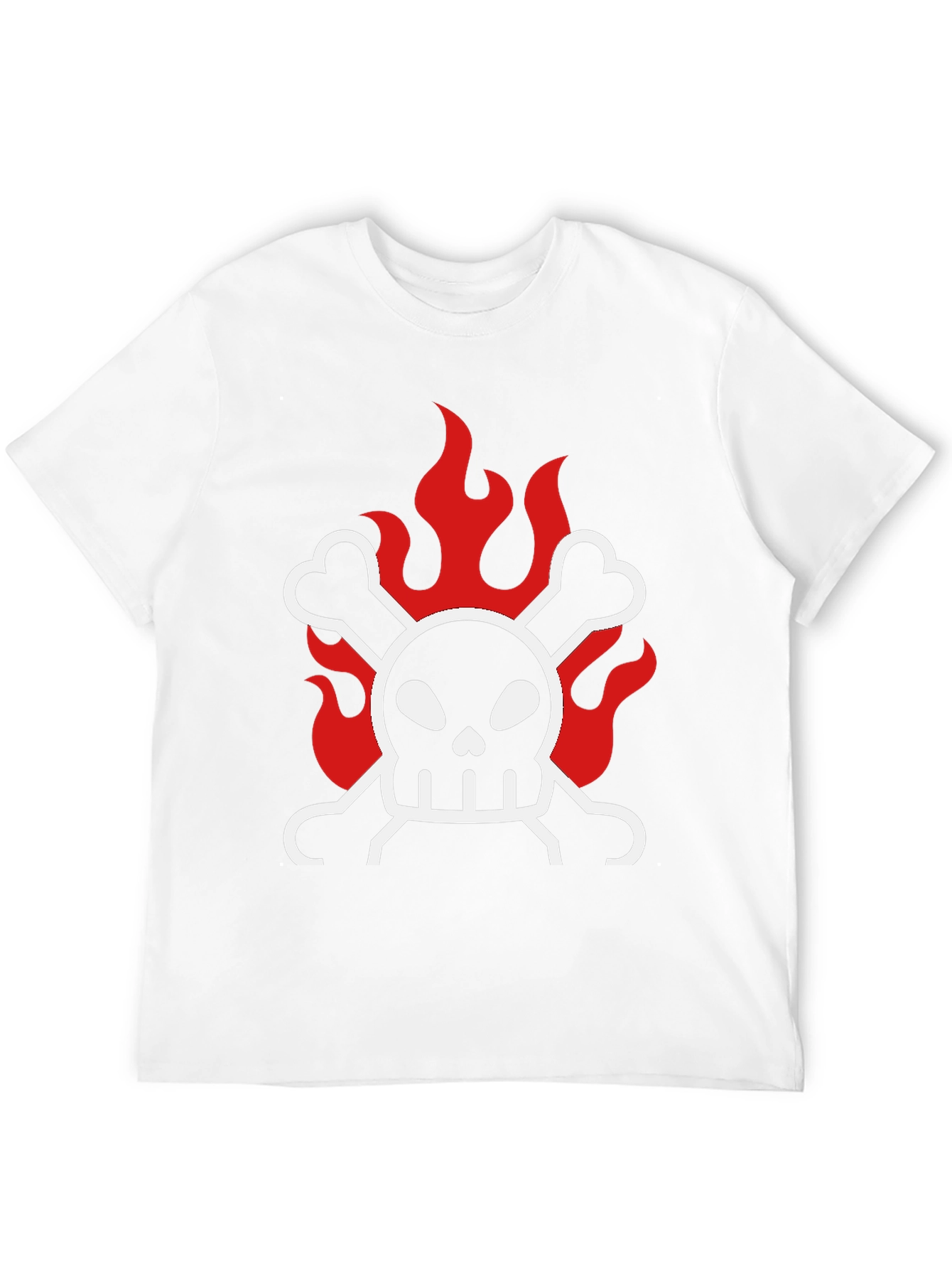 Skull & Crossbones on Fire Graphic T-Shirt