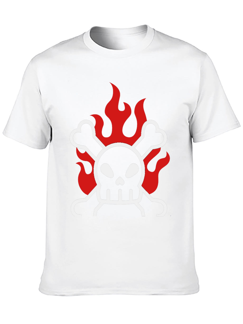 Skull & Crossbones on Fire Graphic T-Shirt