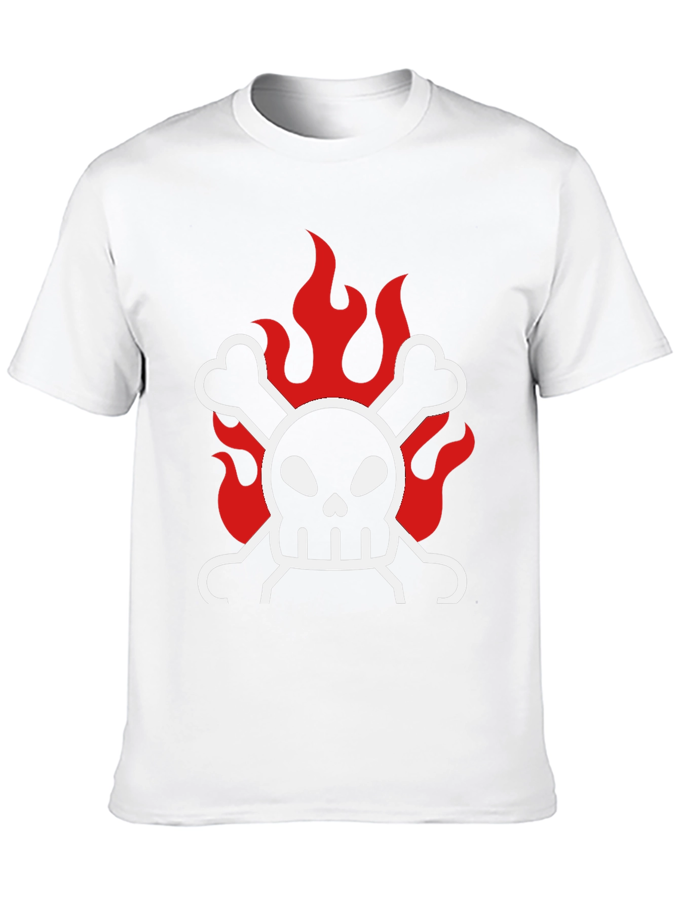 Skull & Crossbones on Fire Graphic T-Shirt