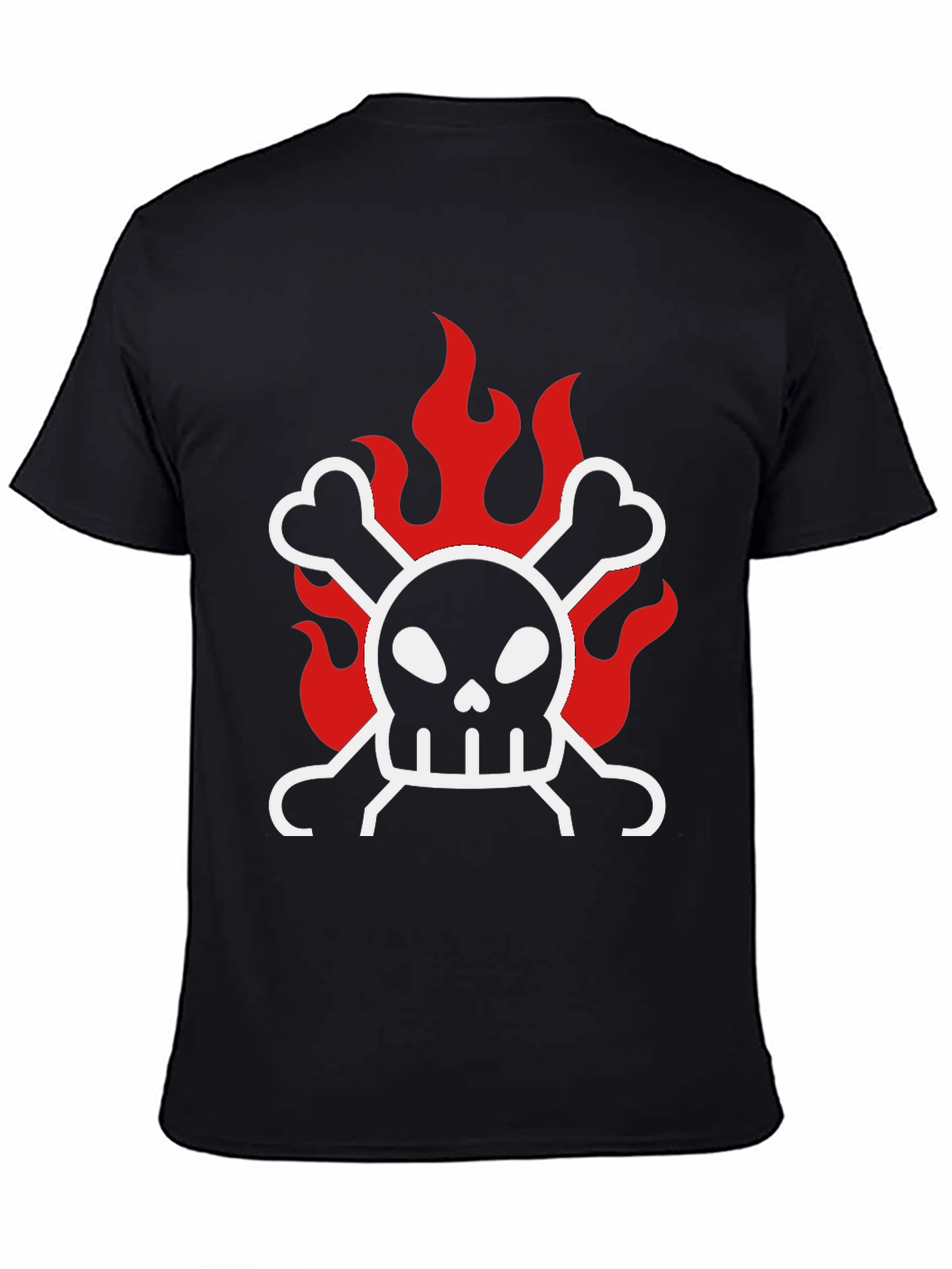 Skull & Crossbones on Fire Graphic T-Shirt