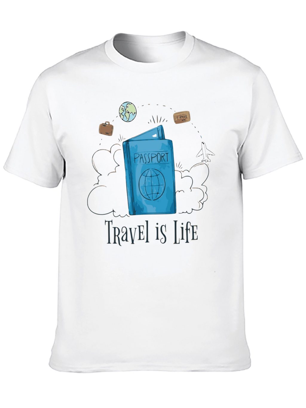 Travel is Life Passport Graphic T-Shirt