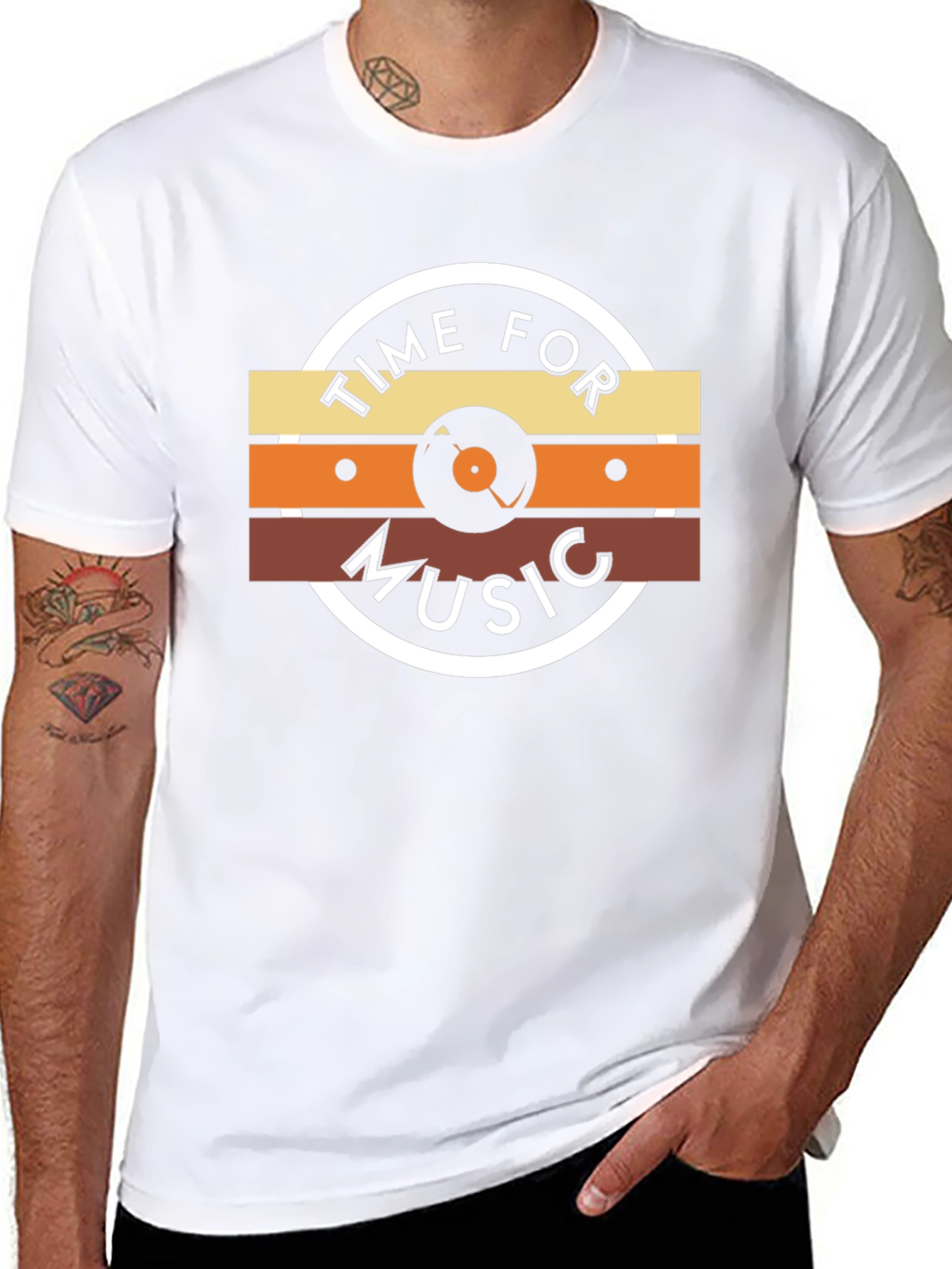 Time for Music Graphic Tee - Retro Vinyl Design