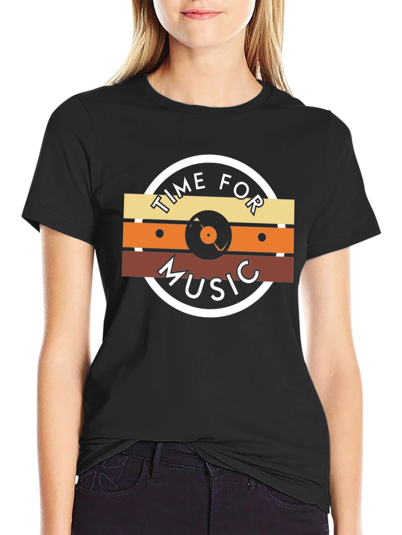 Time for Music Graphic Tee - Retro Vinyl Design