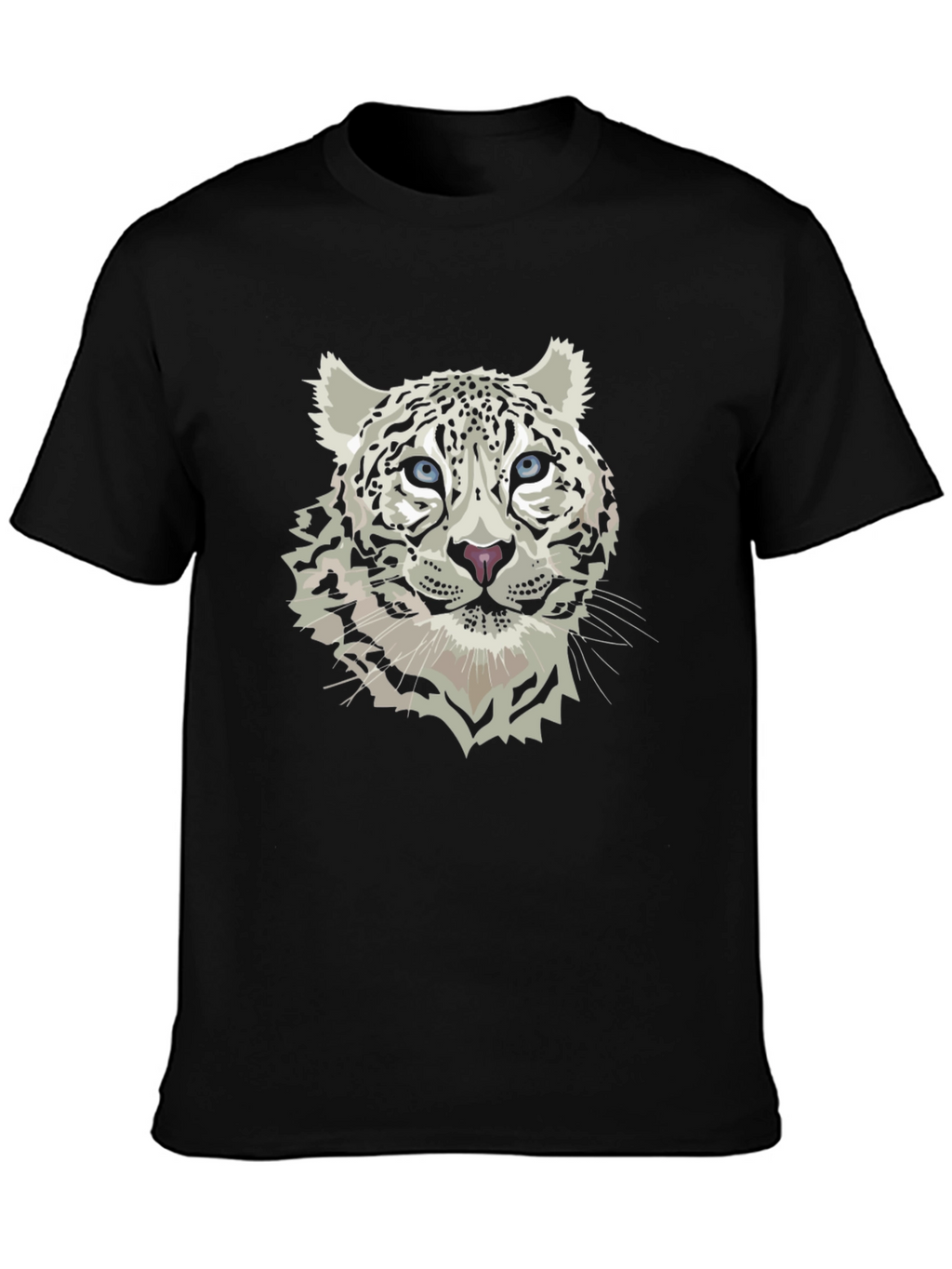 Snow Leopard Graphic Tee - Black T-Shirt