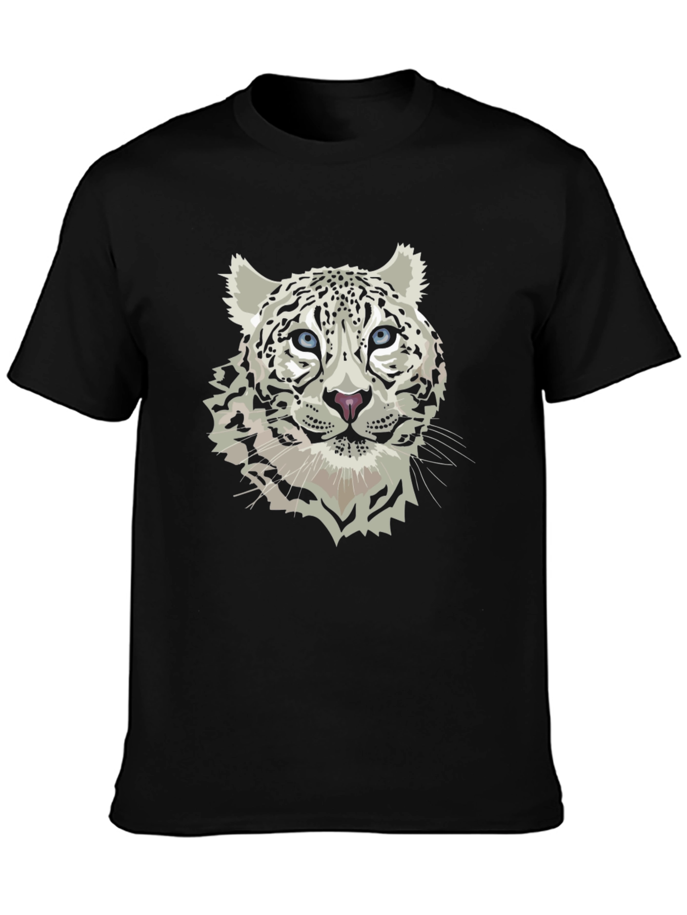 Snow Leopard Graphic Tee - Black T-Shirt