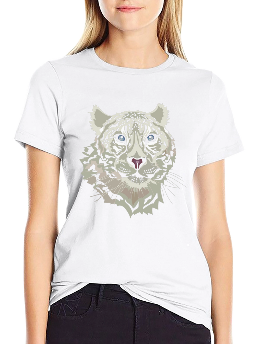 Snow Leopard Graphic Tee - Black T-Shirt