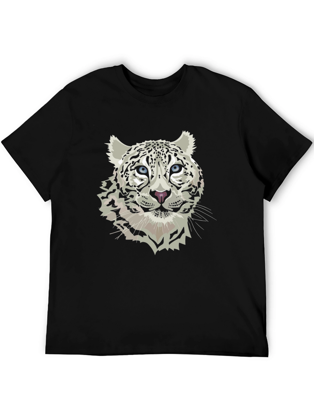 Snow Leopard Graphic Tee - Black T-Shirt