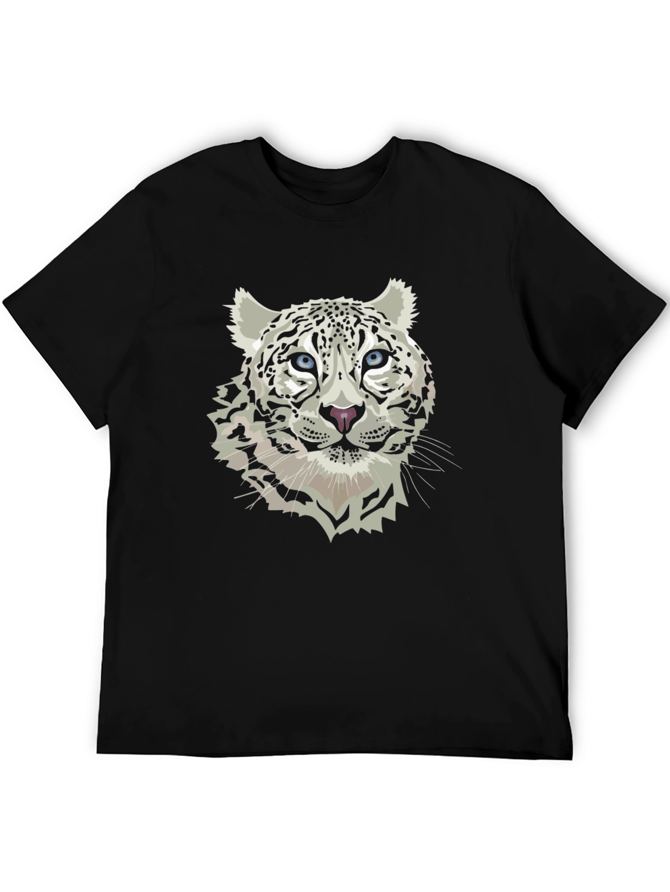 Snow Leopard Graphic Tee - Black T-Shirt
