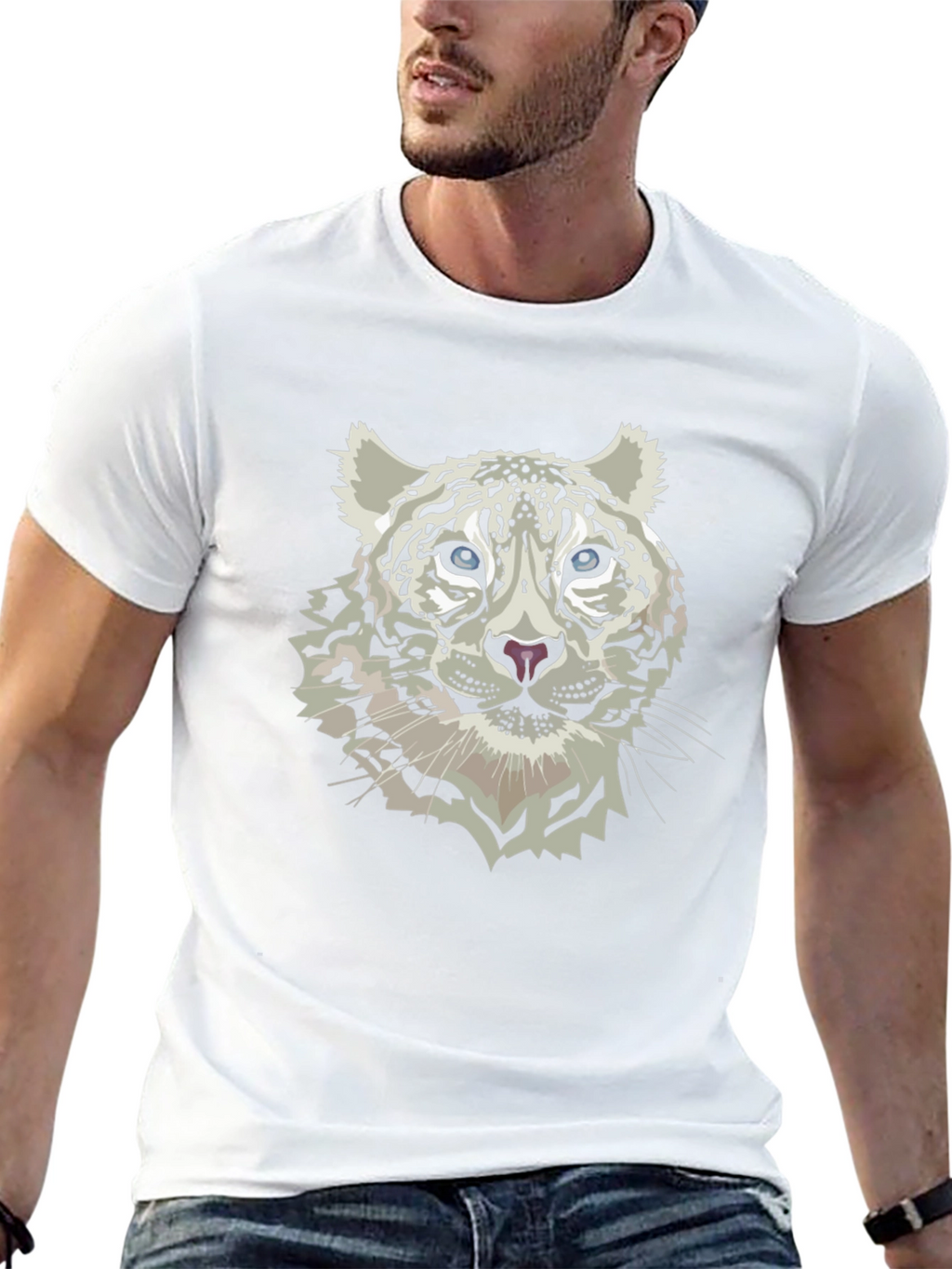 Snow Leopard Graphic Tee - Black T-Shirt