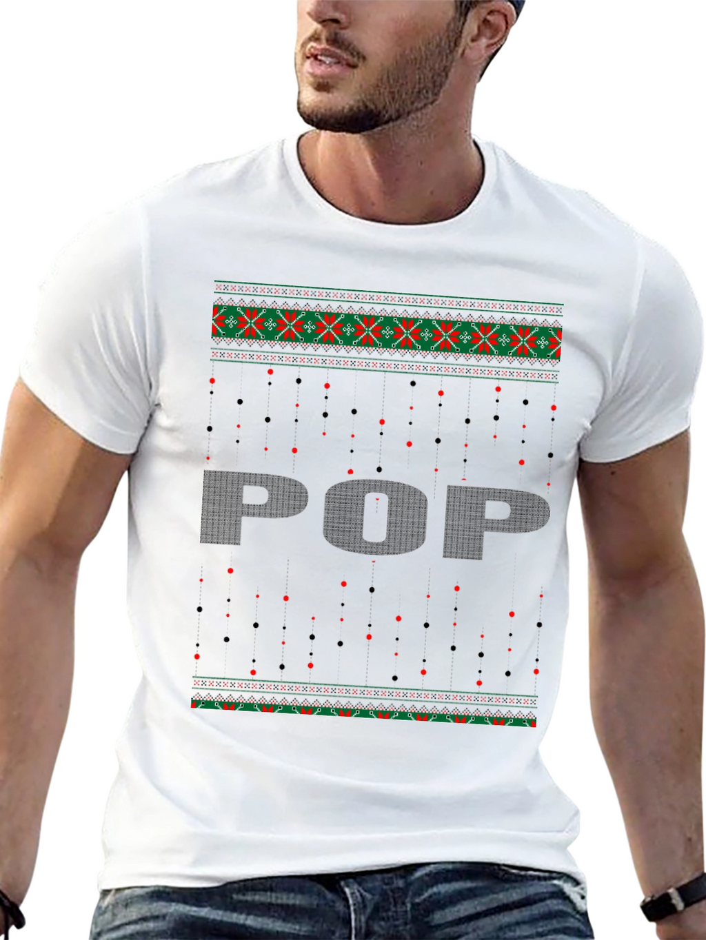 Ugly Christmas Sweater Style POP T-Shirt