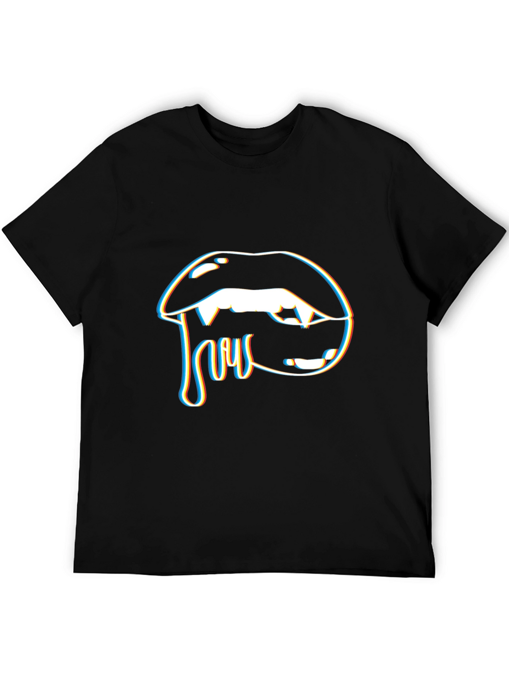 Vampire Lips Graphic T-Shirt - Black