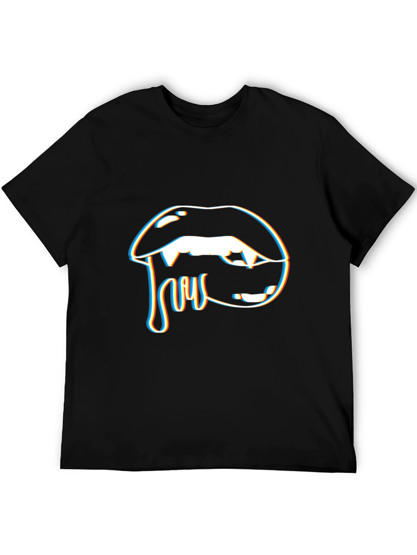 Vampire Lips Graphic T-Shirt - Black