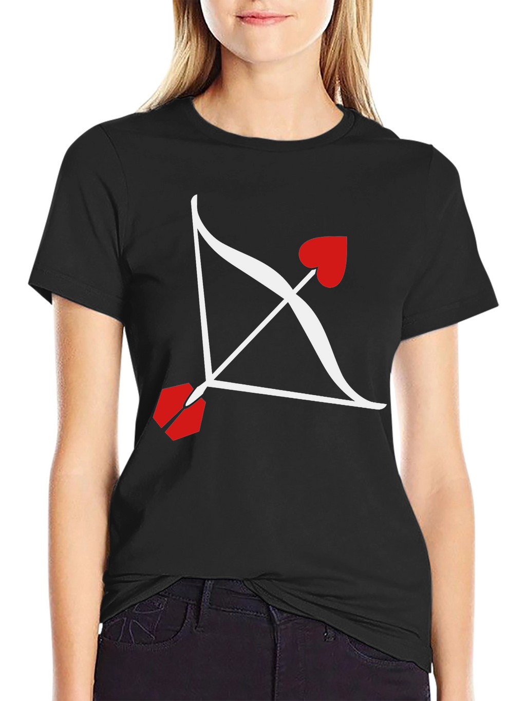 Cupids Arrow Graphic Tee - Valentines Day Black Shirt