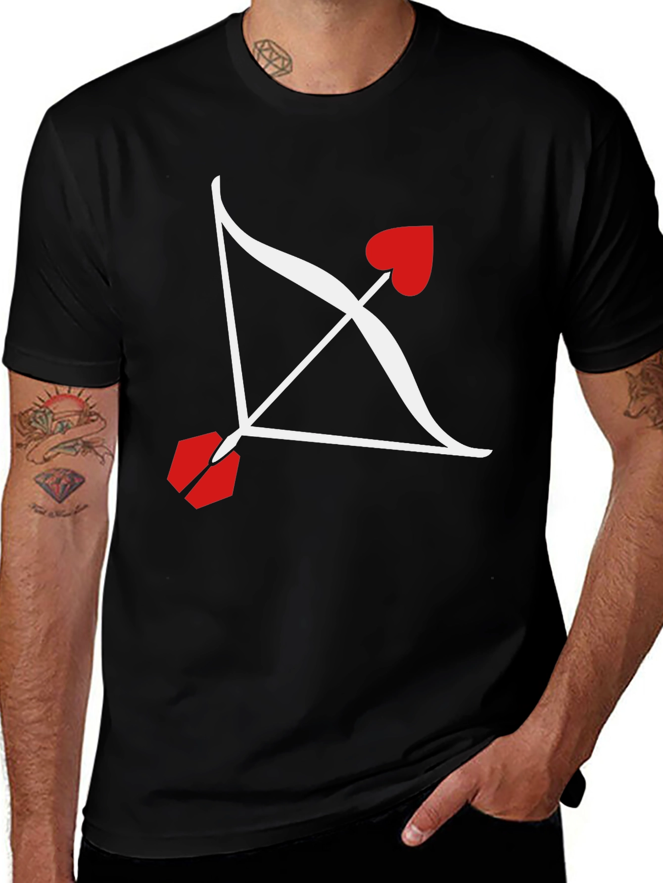 Cupids Arrow Graphic Tee - Valentines Day Black Shirt