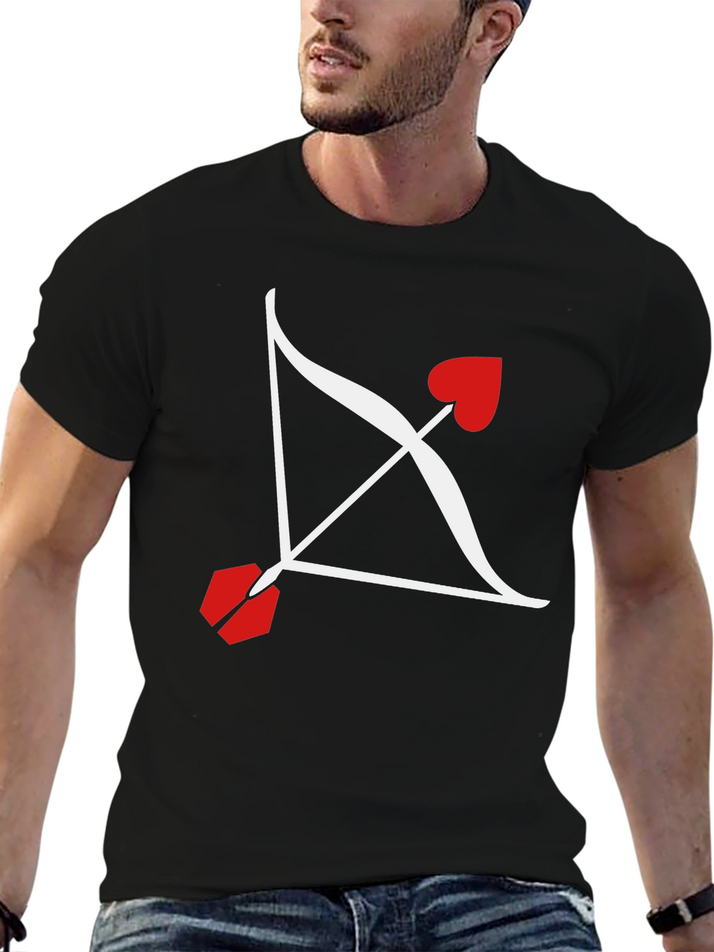 Cupids Arrow Graphic Tee - Valentines Day Black Shirt