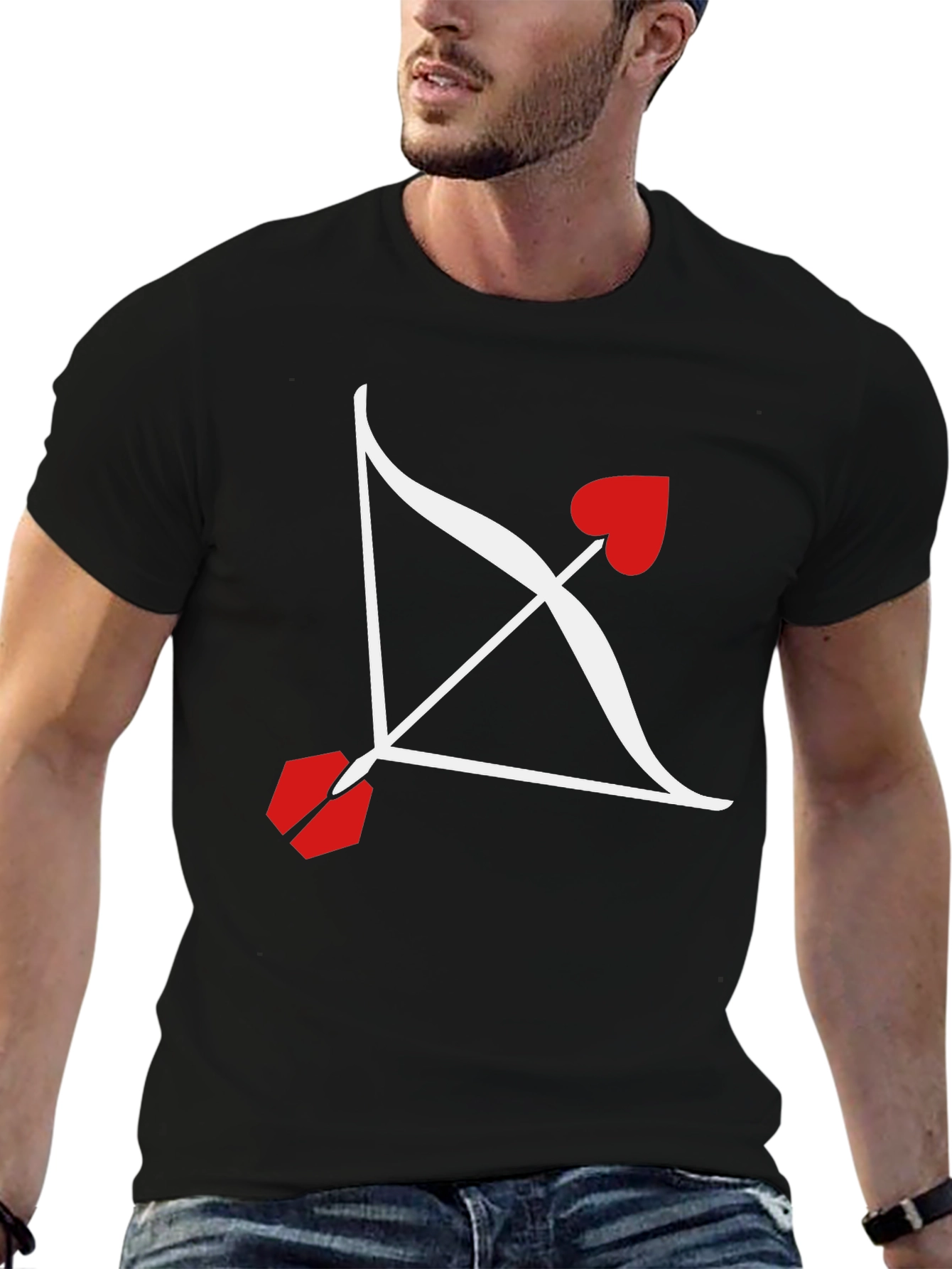 Cupids Arrow Graphic Tee - Valentines Day Black Shirt