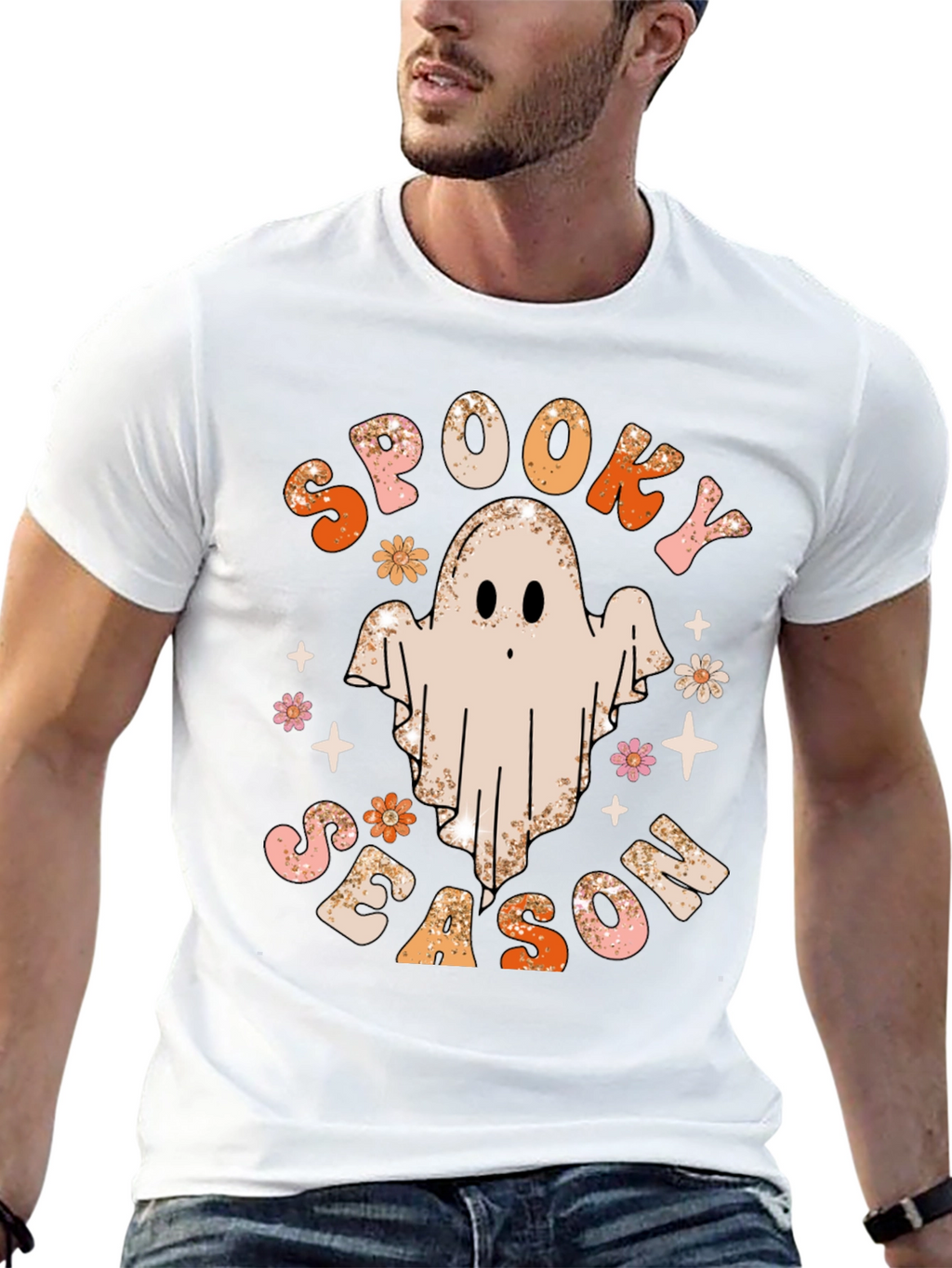 Spooky Season Ghost Graphic Tee Halloween
