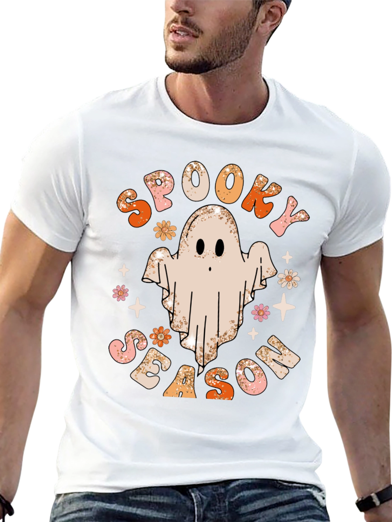Spooky Season Ghost Graphic Tee Halloween