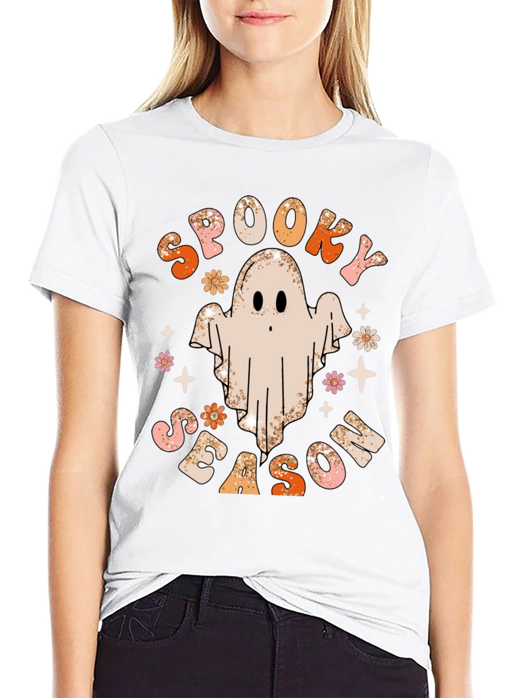 Spooky Season Ghost Graphic Tee Halloween