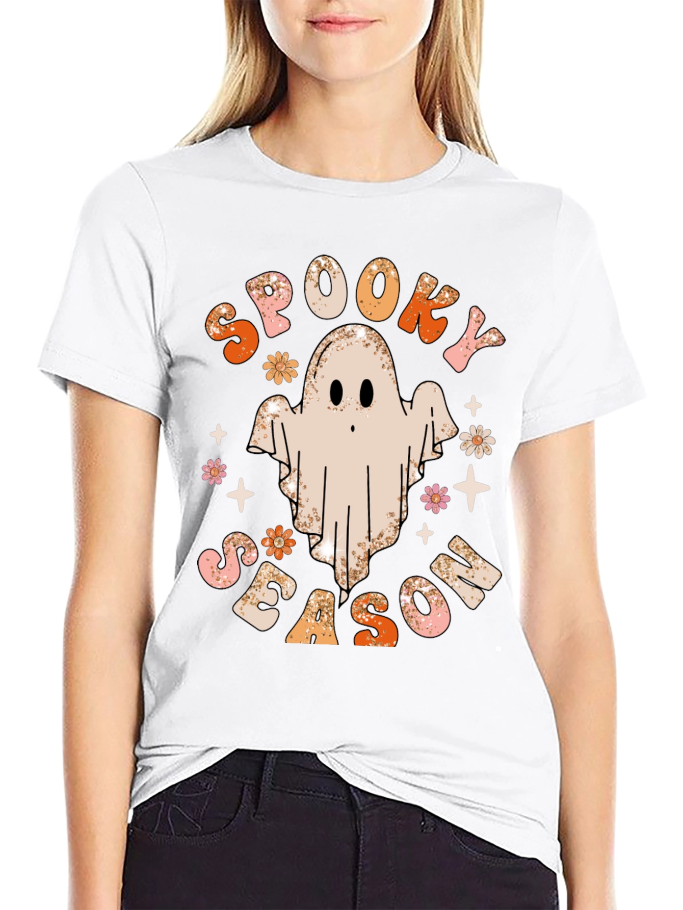 Spooky Season Ghost Graphic Tee Halloween