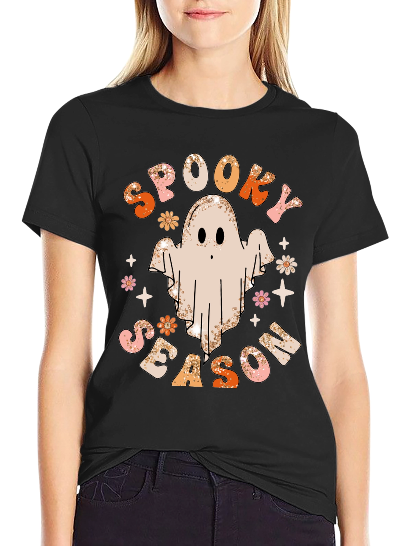 Spooky Season Ghost Graphic Tee Halloween