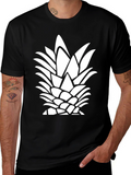 Pineapple Graphic Tee - Black Casual T-Shirt