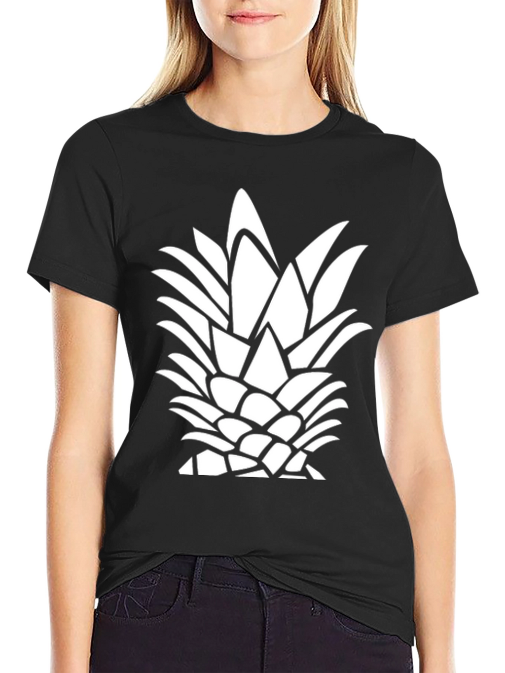 Pineapple Graphic Tee - Black Casual T-Shirt