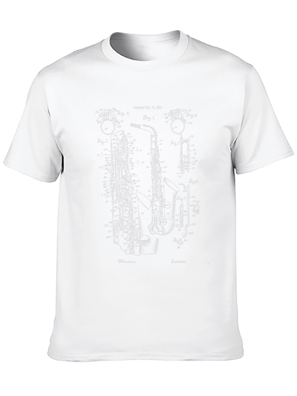 Saxophone Blueprint Black T-Shirt