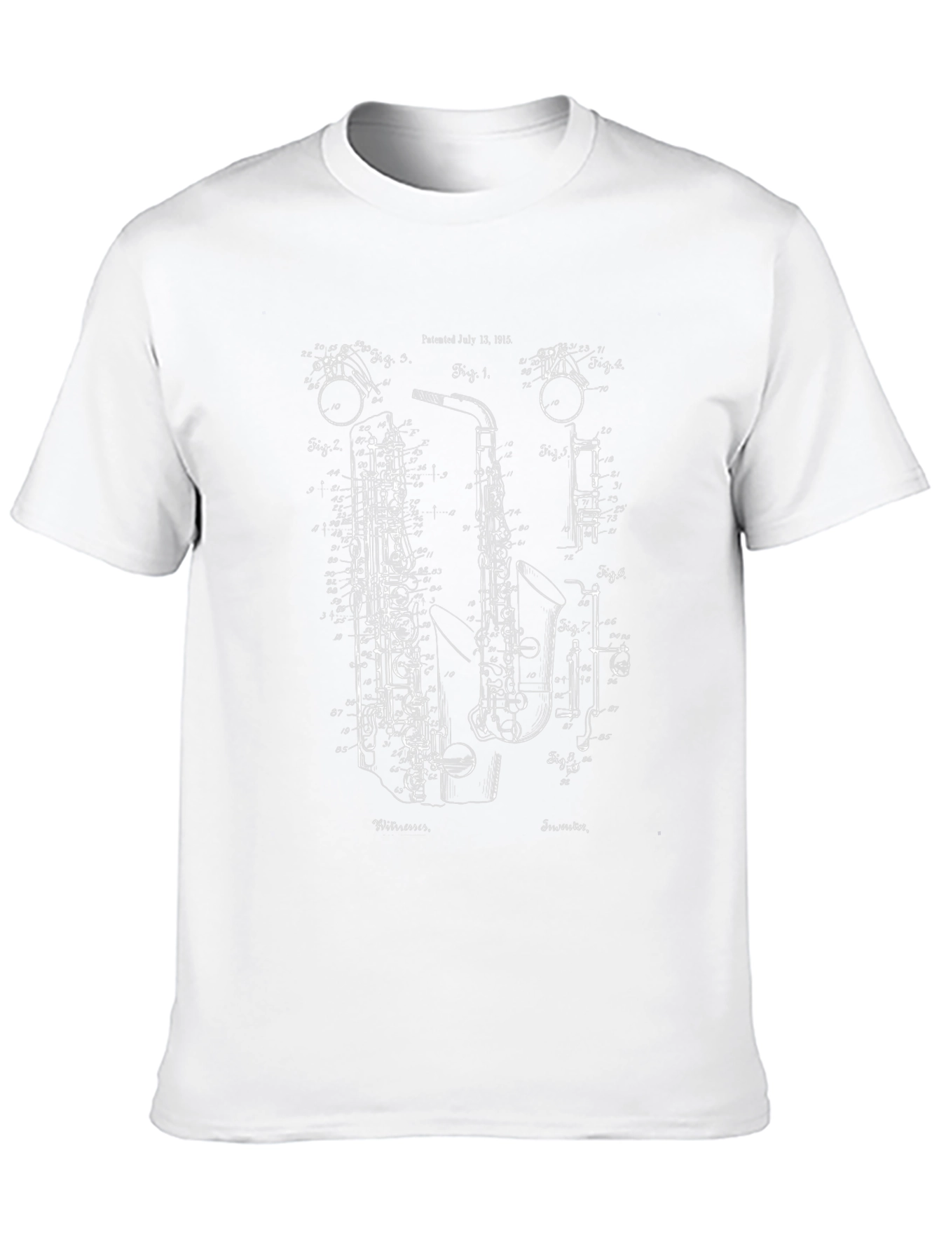 Saxophone Blueprint Black T-Shirt