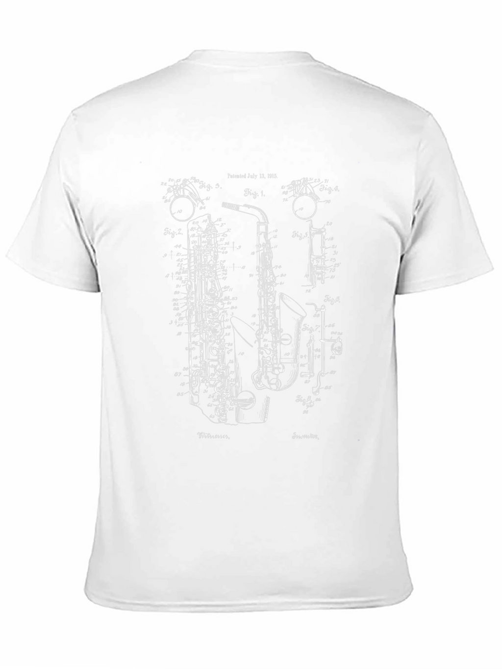 Saxophone Blueprint Black T-Shirt