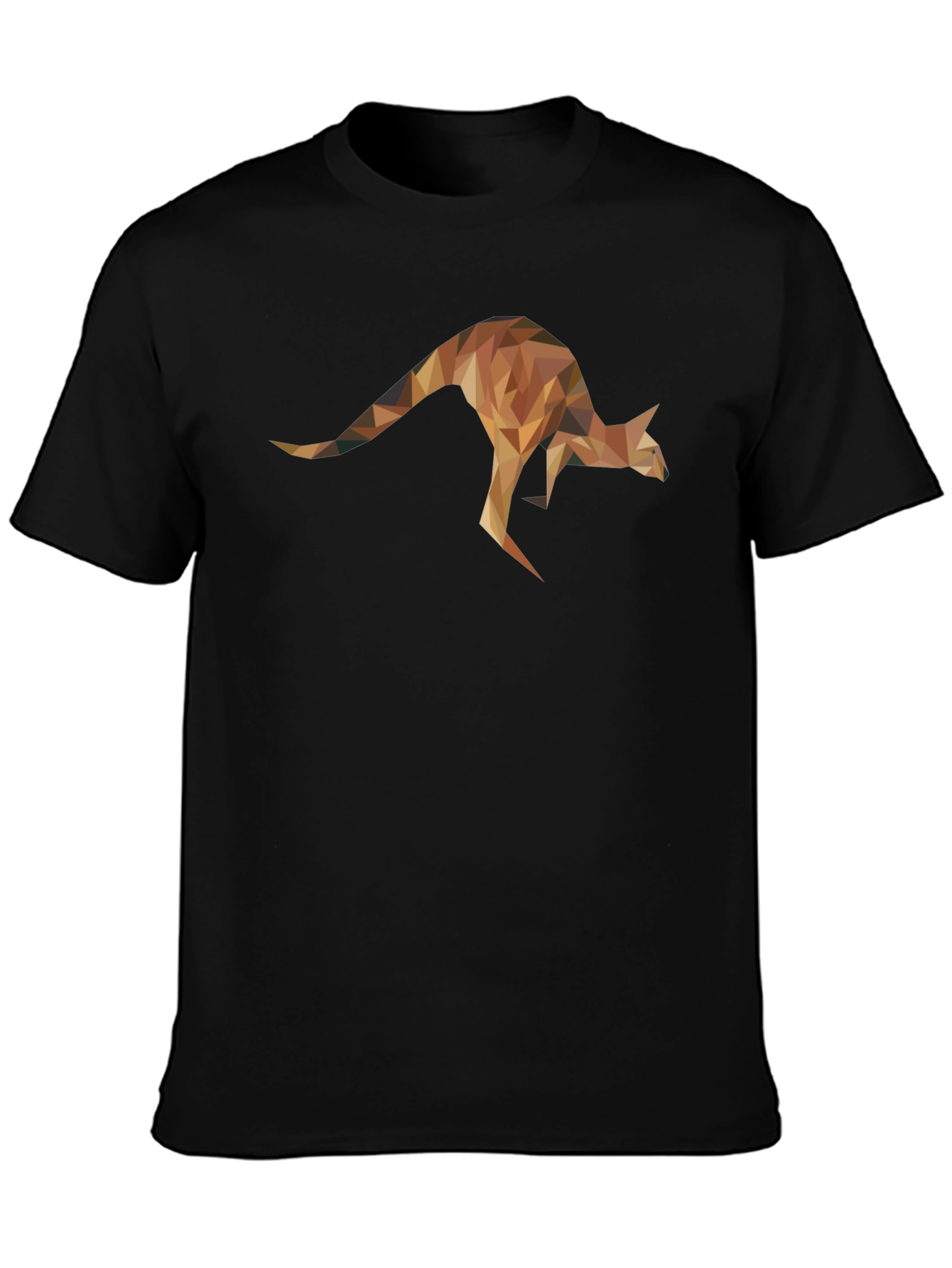 Geometric Kangaroo Graphic Tee - Black Unisex T-Shirt