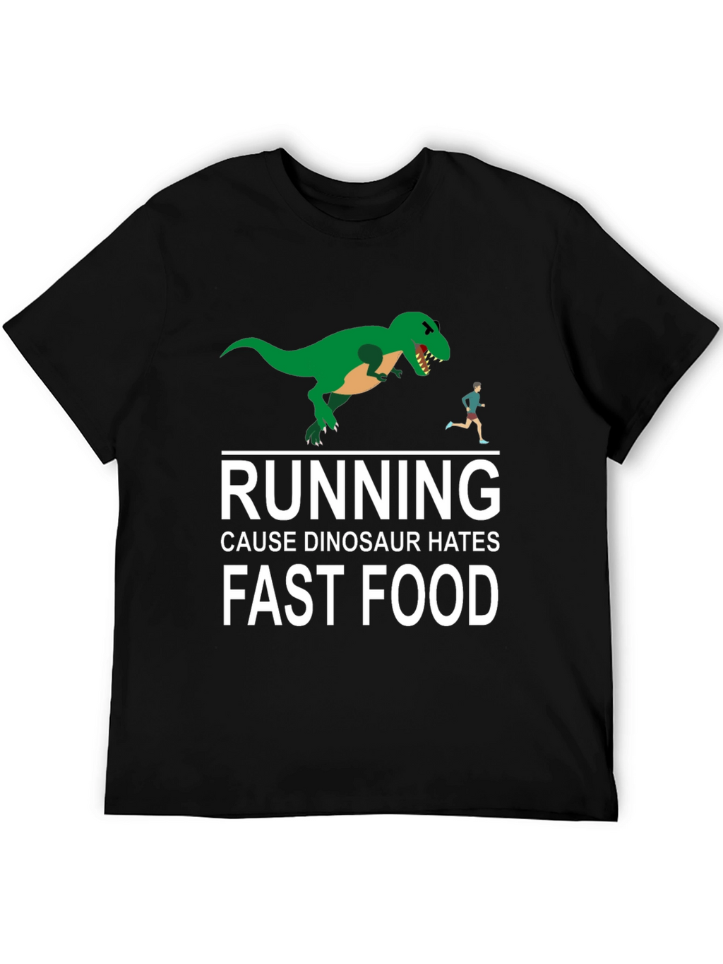 Dinosaur Hates Fast Food Graphic Tee