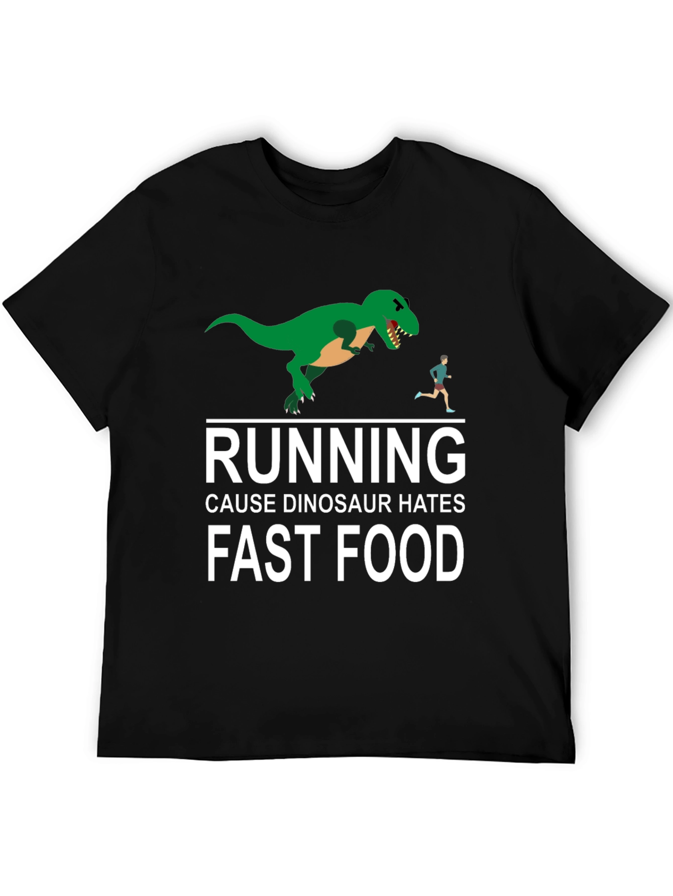 Dinosaur Hates Fast Food Graphic Tee