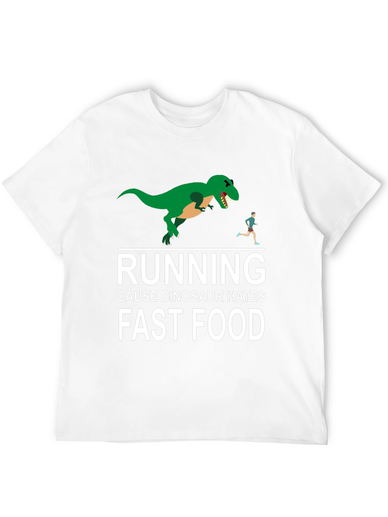 Dinosaur Hates Fast Food Graphic Tee