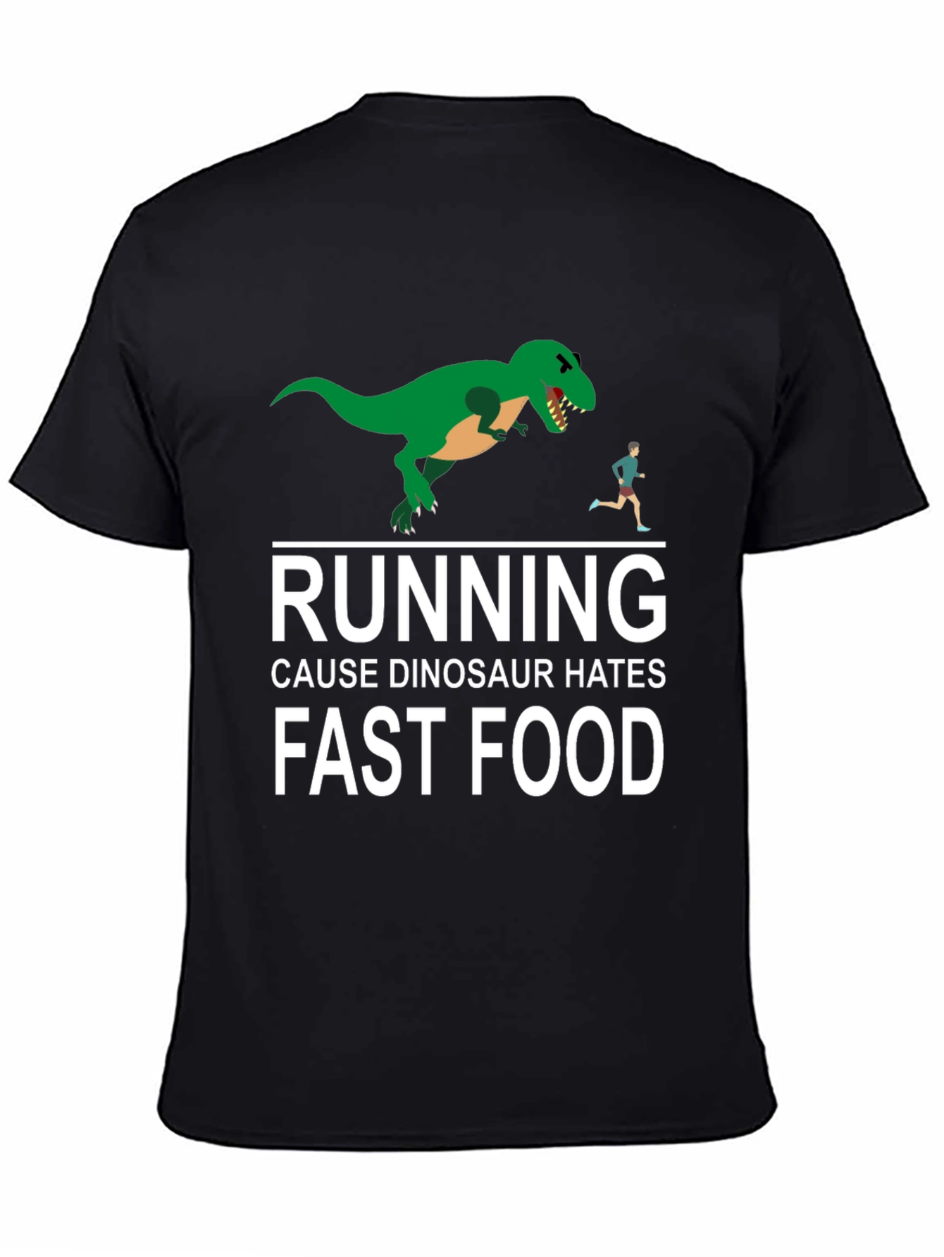 Dinosaur Hates Fast Food Graphic Tee