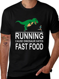 Dinosaur Hates Fast Food Graphic Tee