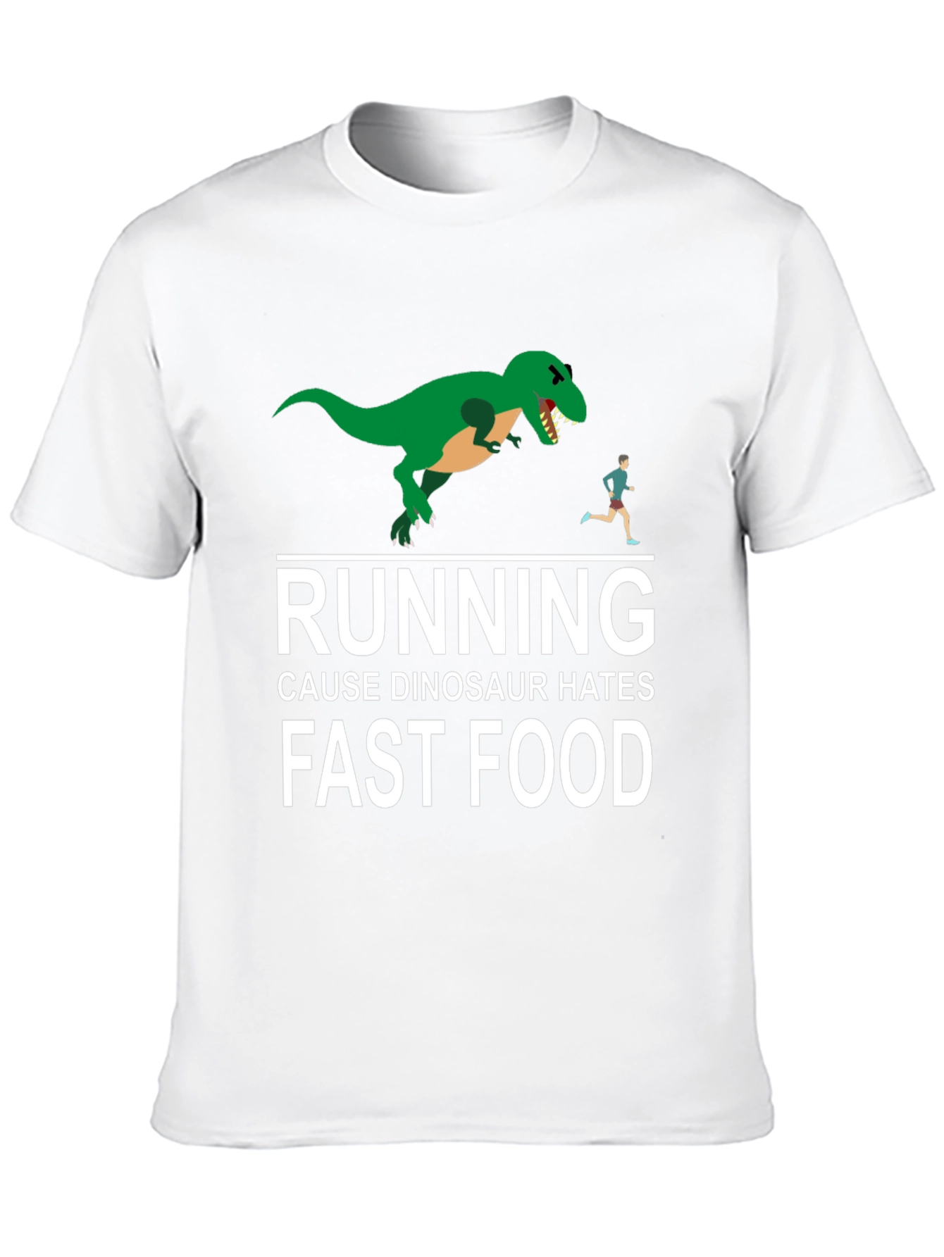 Dinosaur Hates Fast Food Graphic Tee