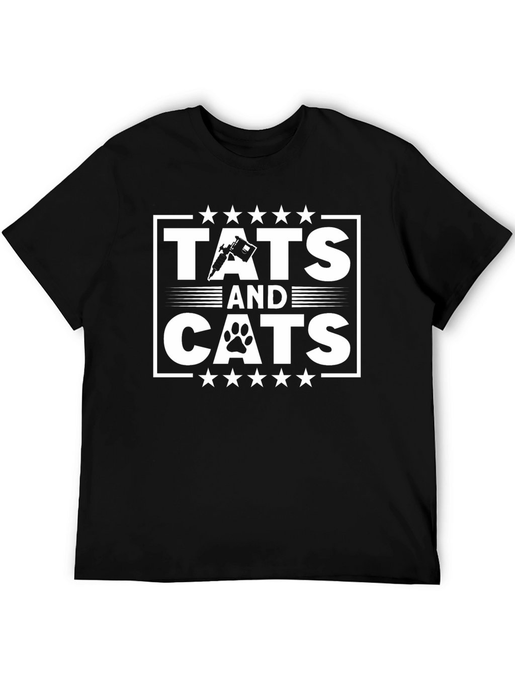 Tats and Cats Graphic T-Shirt - Black